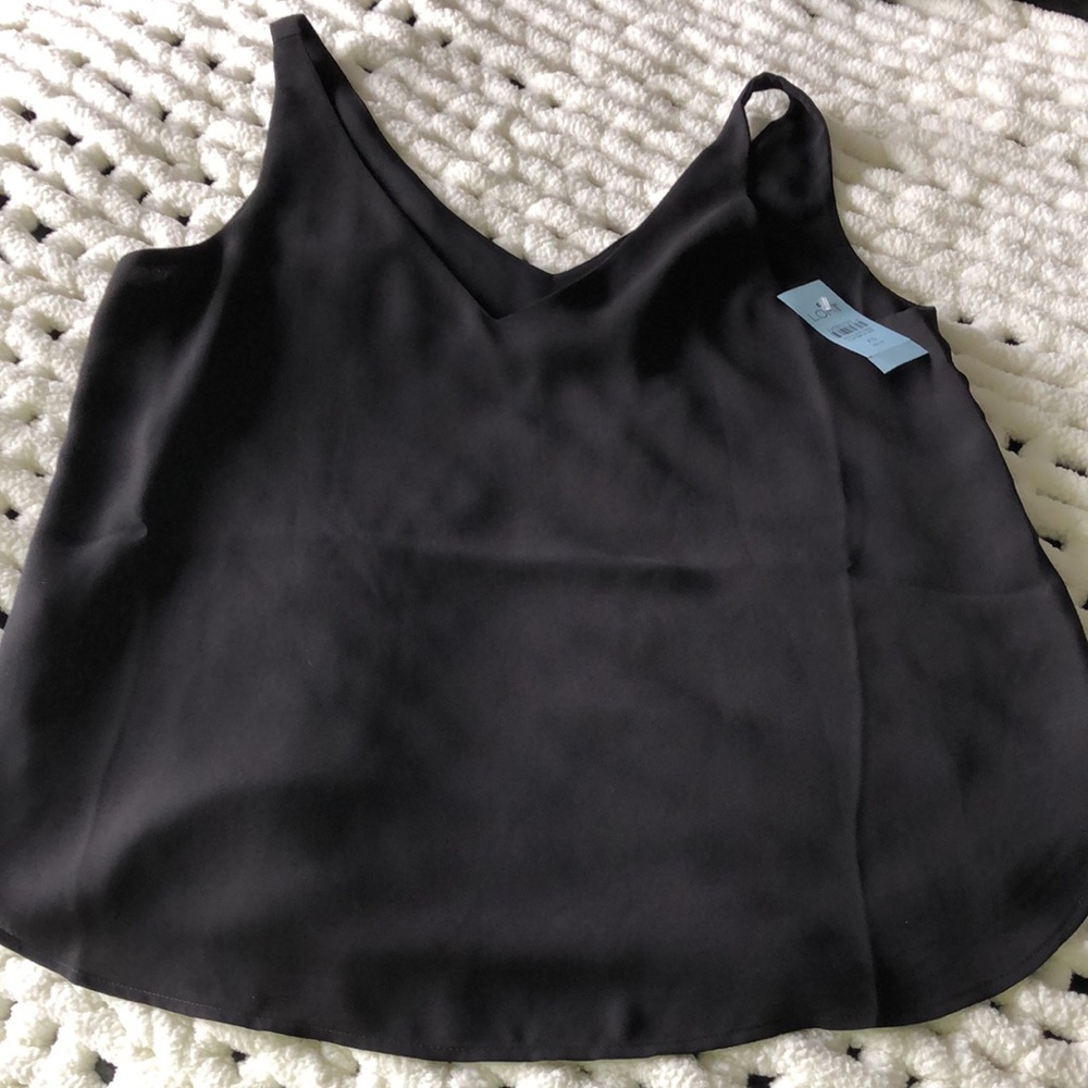 Ann Taylor Loft jet black, V-neck cami. Lined. Size XSP. Oversized. NWT